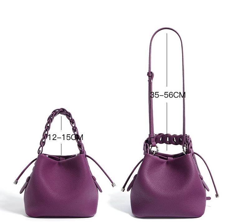 Women's Luxury Genuine Leather Bucket Bag Spring - By Qivii