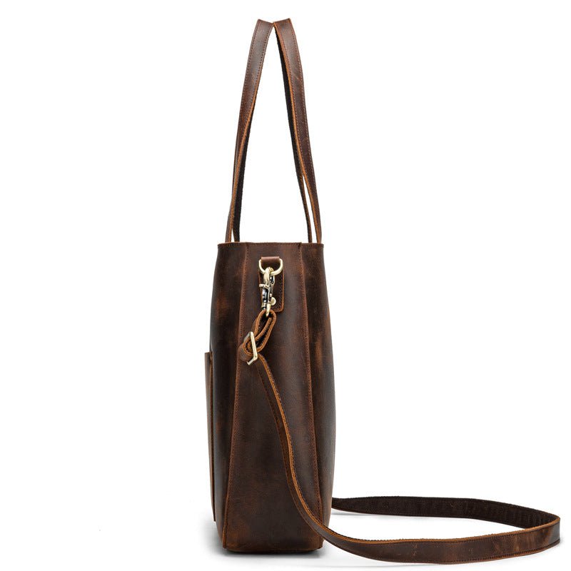 Women's Luxury Genuine Leather Shoulder Tote Bag - By Qivii