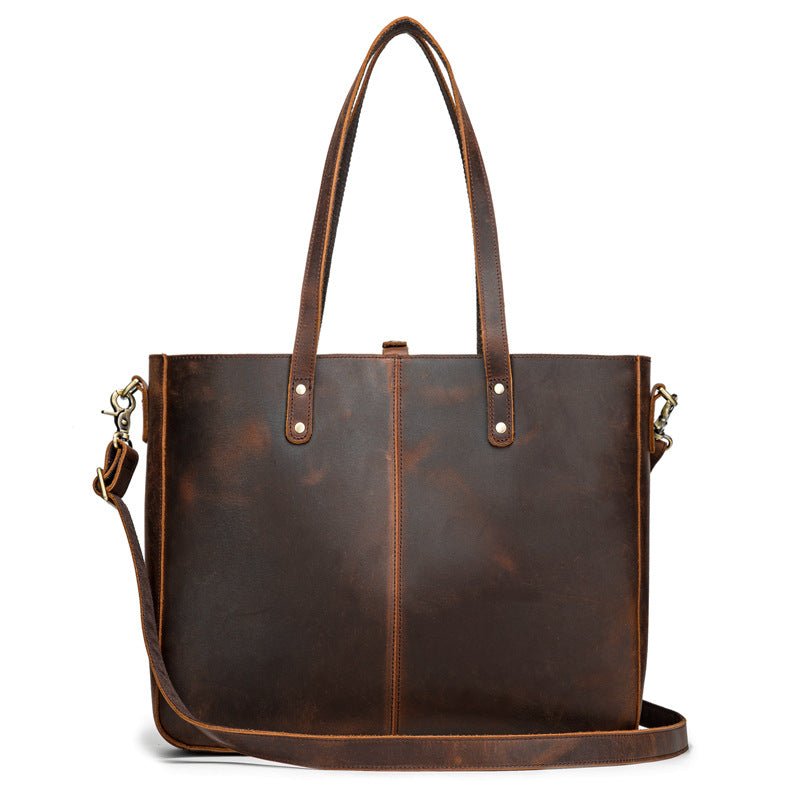 Women's Luxury Genuine Leather Shoulder Tote Bag - By Qivii