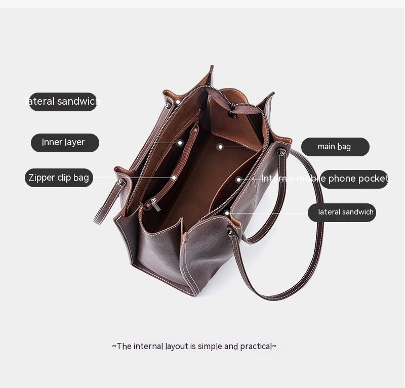 Women's Luxury One Shoulder Capacity Commuter Bag - By Qivii