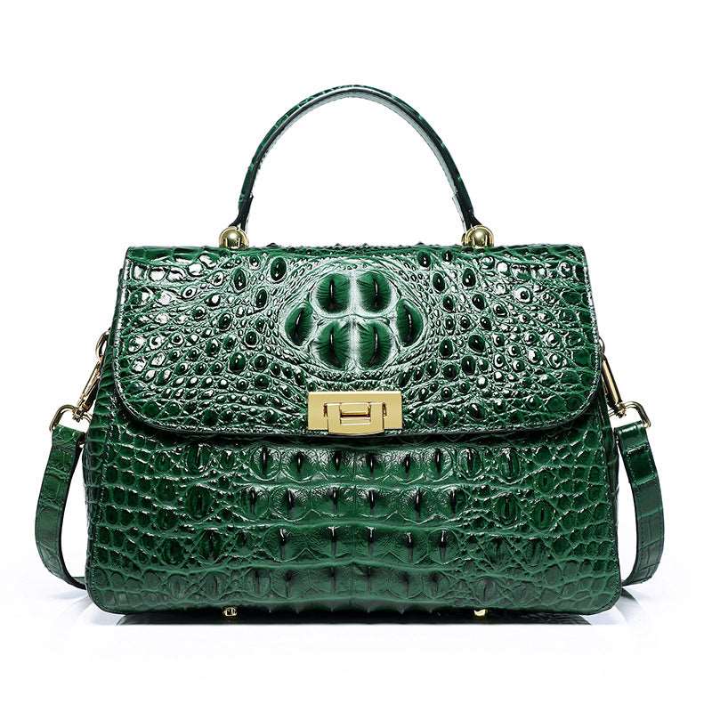 Women's Luxury Scale Pattern Leather Shoulder Messenger Bag - By Qivii