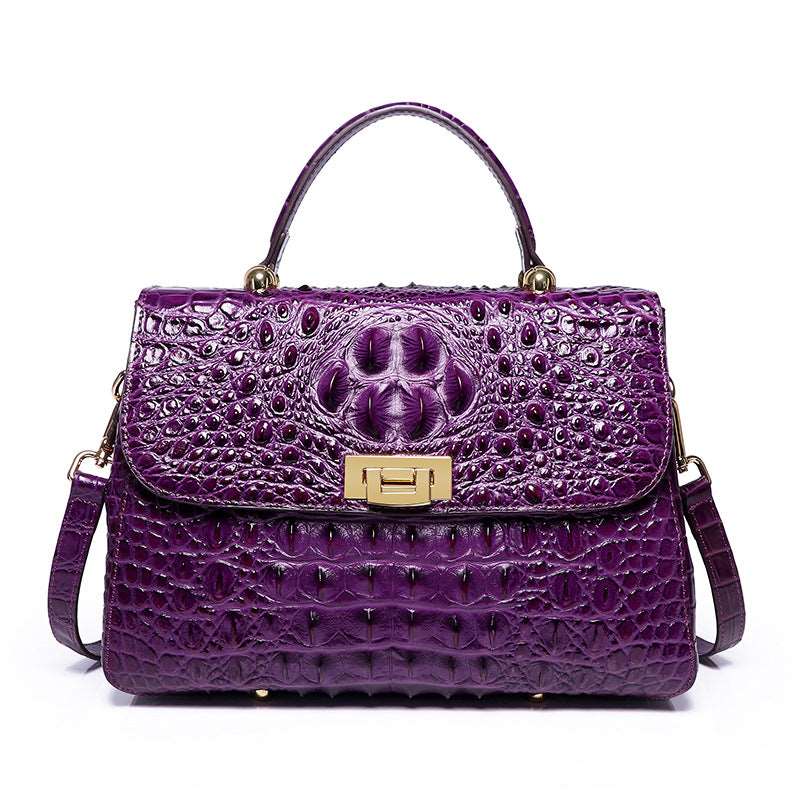 Women's Luxury Scale Pattern Leather Shoulder Messenger Bag - By Qivii