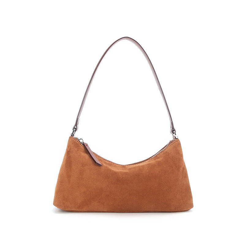 Women's Luxury Suede Underarm Leather Shoulder Handbag - By Qivii