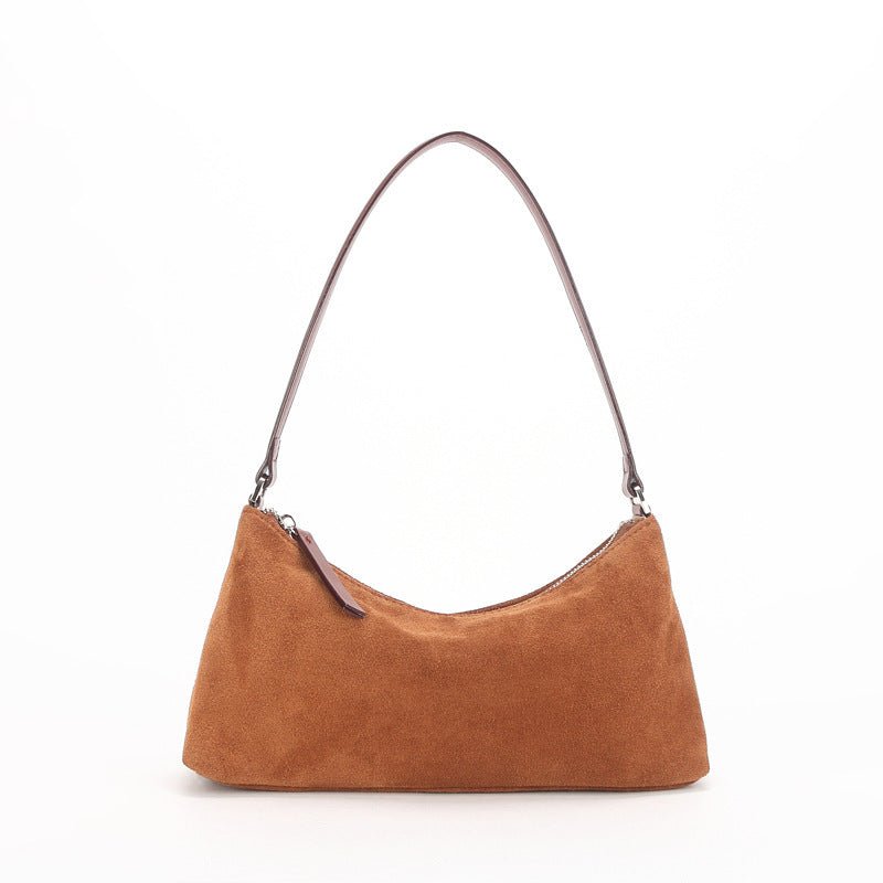 Women's Luxury Suede Underarm Leather Shoulder Handbag - By Qivii