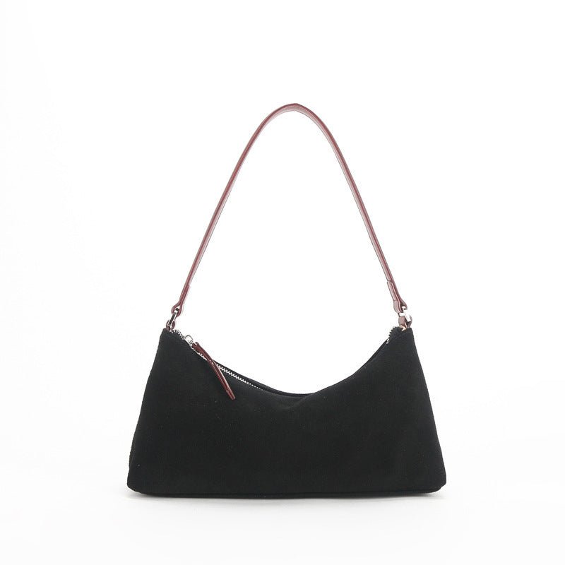 Women's Luxury Suede Underarm Leather Shoulder Handbag - By Qivii