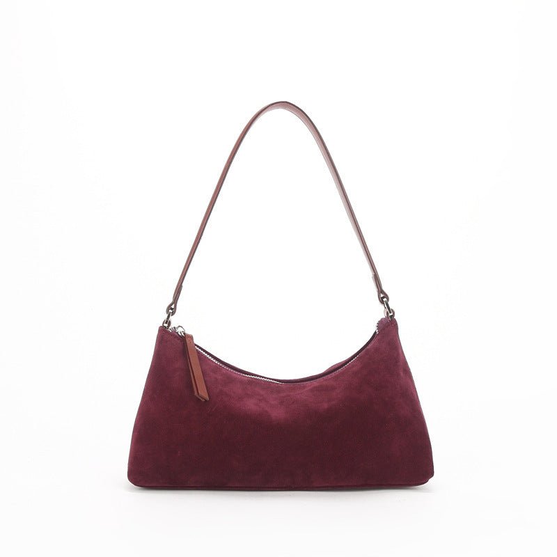 Women's Luxury Suede Underarm Leather Shoulder Handbag - By Qivii