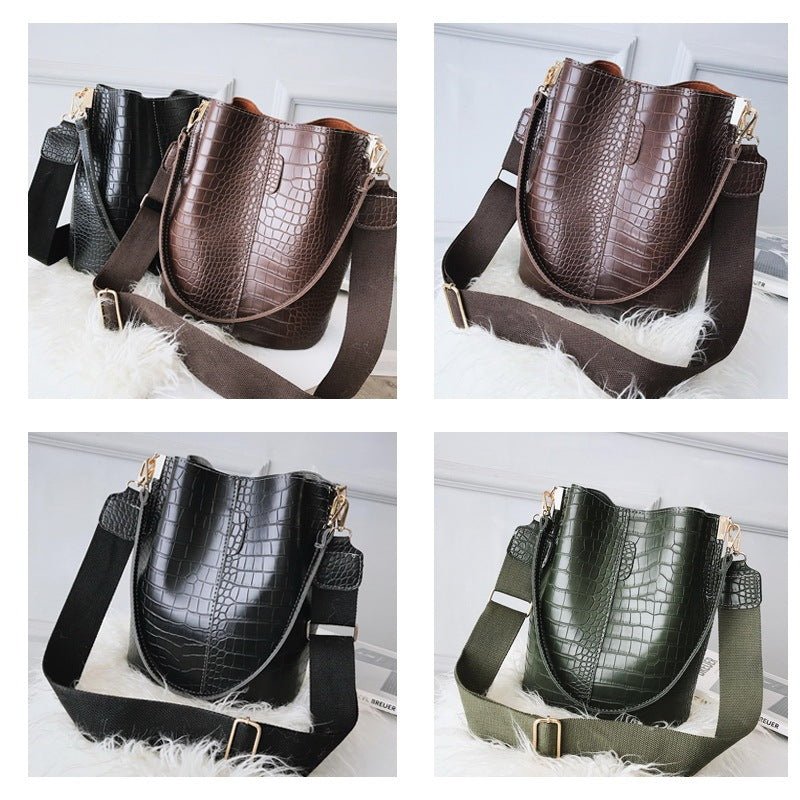 Women's Retro Reptile Bucket Bag - By Qivii