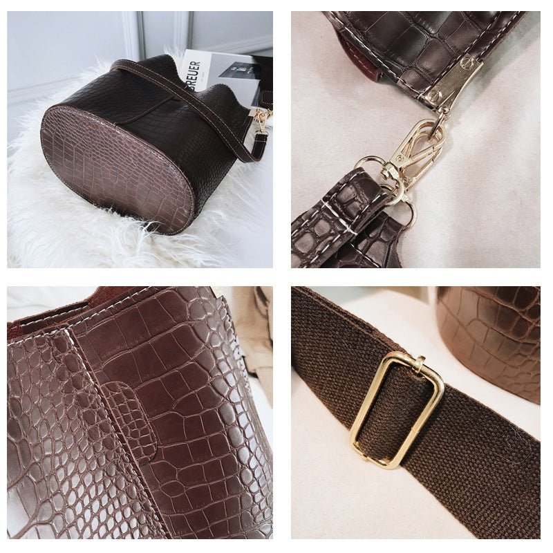 Women's Retro Reptile Bucket Bag - By Qivii