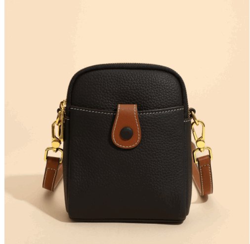 Women's Small Cowhide Leather Mobile Phone Crossbody Bag - By Qivii