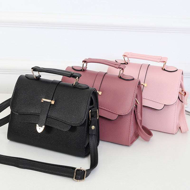 Women's Synthetic Leather Handbag With Handle - By Qivii