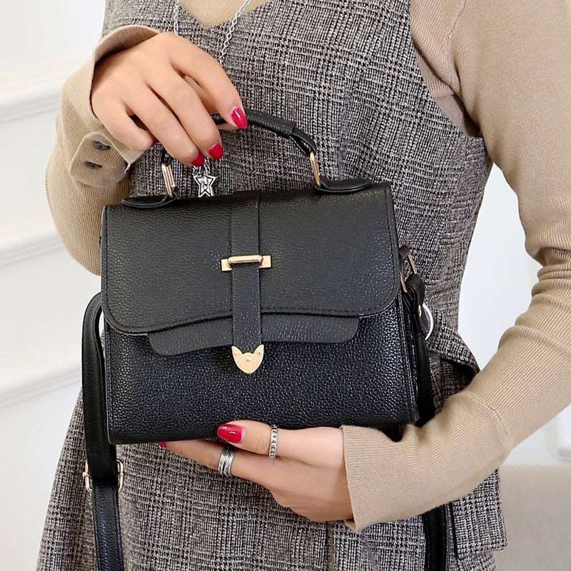 Women's Synthetic Leather Handbag With Handle - By Qivii