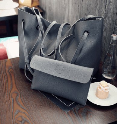 Women's Two-Piece Shoulder Tote Bag and Clutch - By Qivii