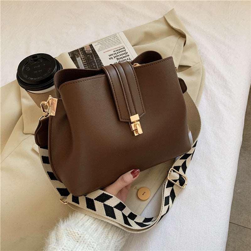 Women's Wide Shoulder Strap Bucket Bag - By Qivii