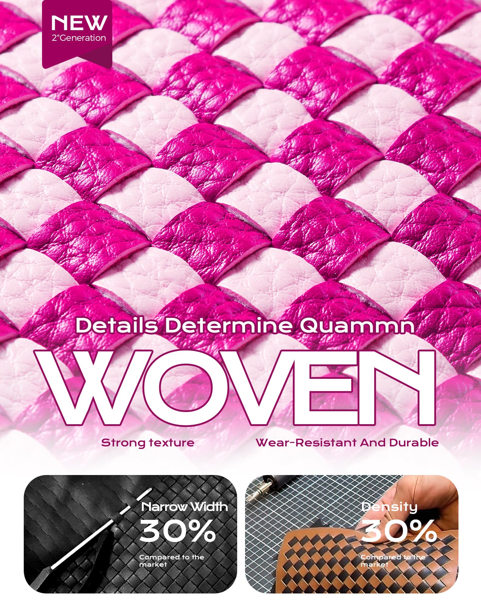 Ounamei Woven Checkered Crossbody Bum Bag | Trendy PU Leather Belt Bag with Adjustable Strap, Stylish & Versatile Everyday Companion