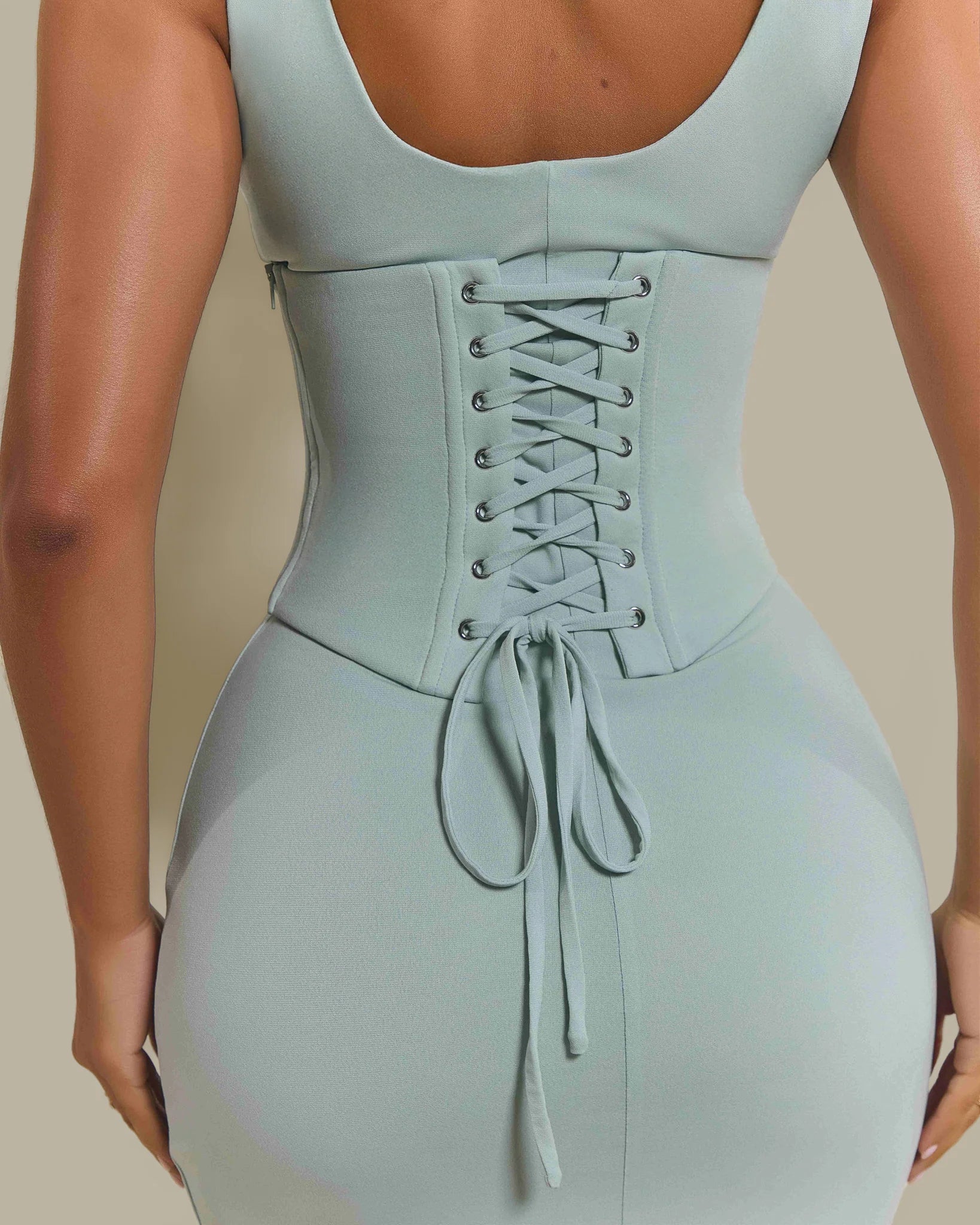 Hourglass Figure Body Shaper The Corset Maxi Dress Two-Piece Set - By Qivii