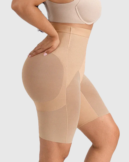 High Waist Mid-Thigh Breathable Mesh Butt Lifting Shorts
