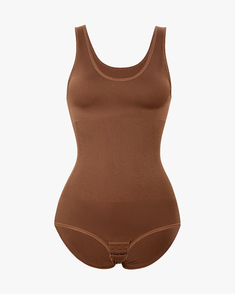 Women's Seamless Round Neck Tummy Control Briefs Bodysuit