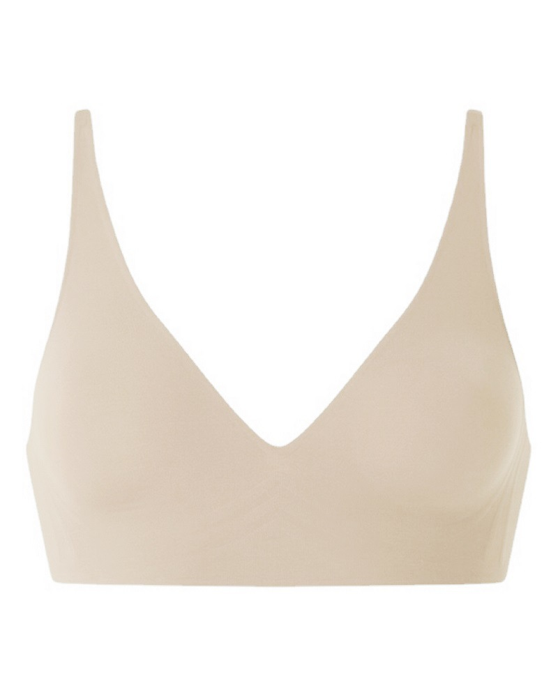 Seamless V-Neck Wireless Push Up Bra