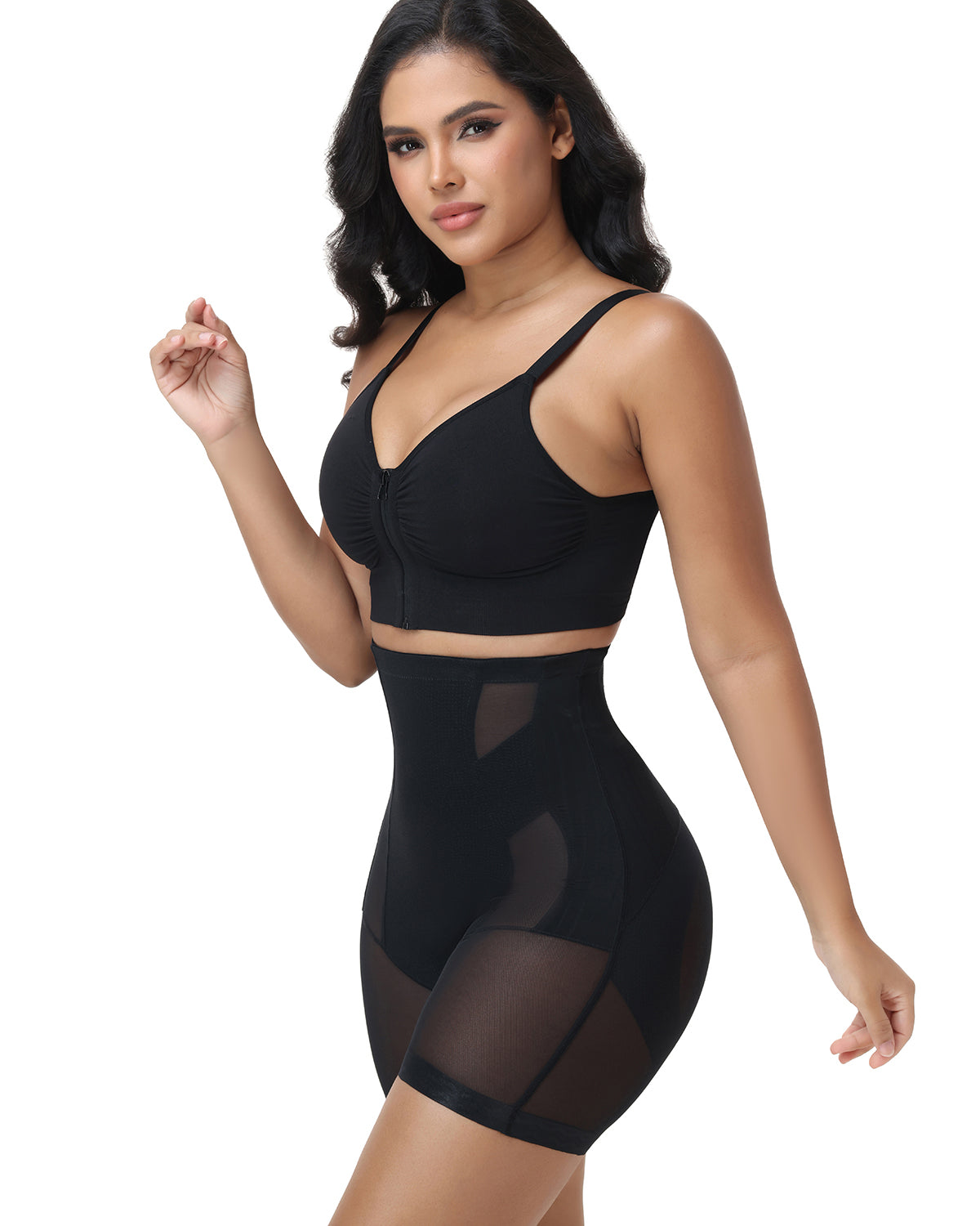 High Waist Seamless Mesh Tummy Control Butt Lifting Shaping Shorts