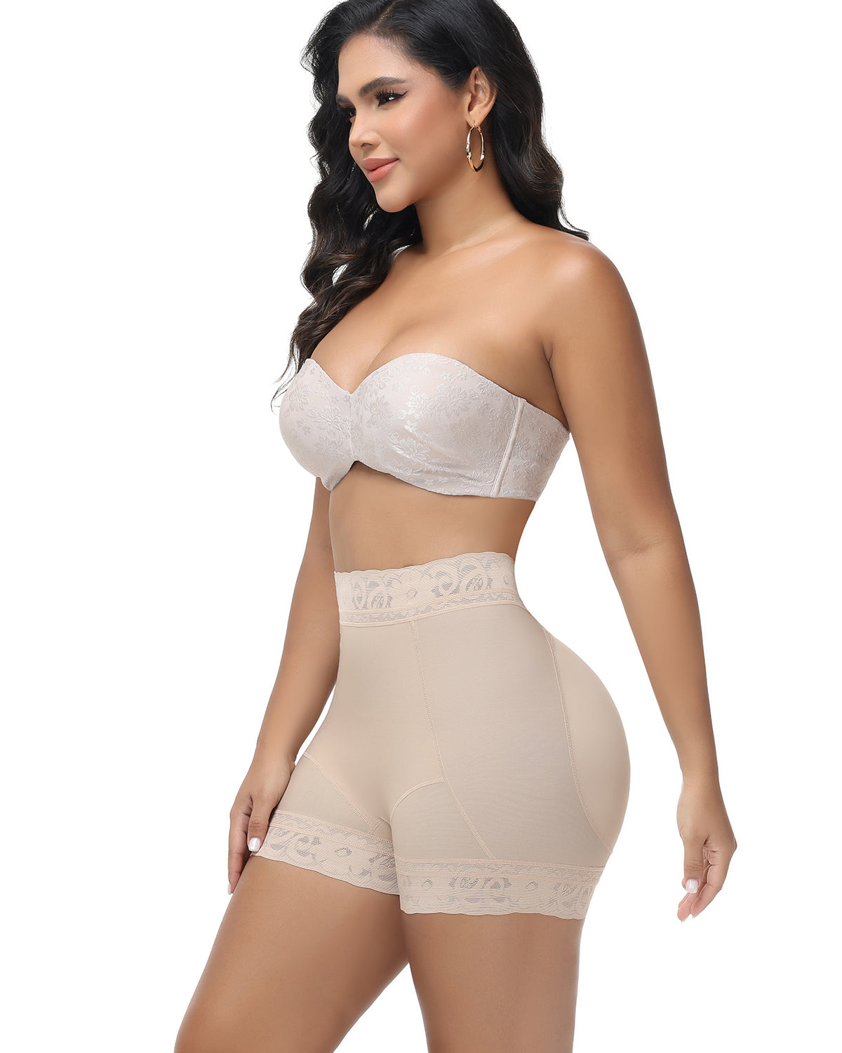 Shapshe® High Waisted Butt Lifter Shaping Shorts With Lace Trim (Pre-Sale)