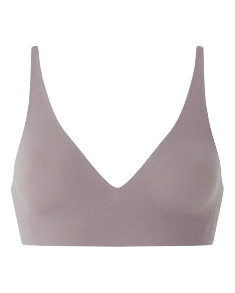 Seamless V-Neck Wireless Push Up Bra