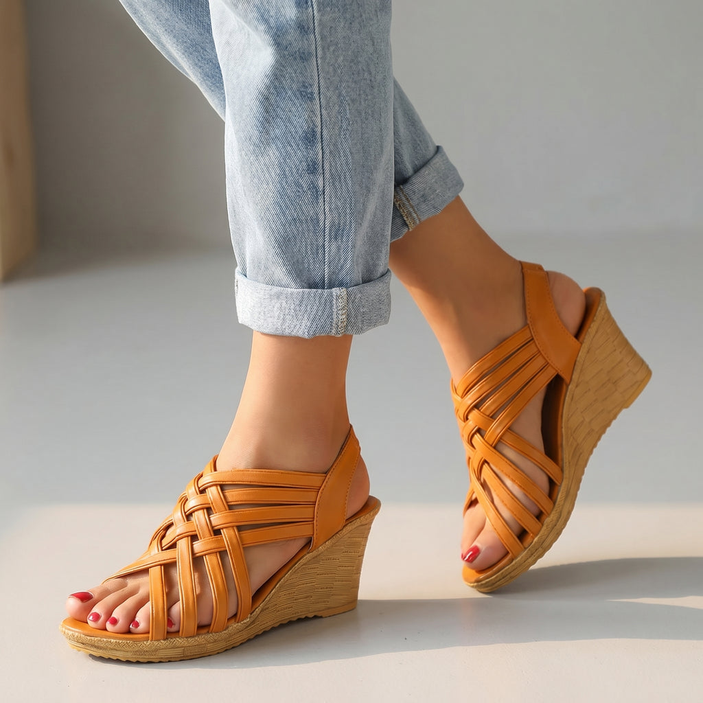 Rihanna Cross-Strap Sandals