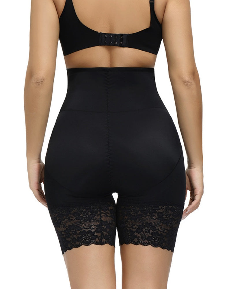 Lace Trimmed High Waist Tummy Control Butt Lift Shaping Shorts
