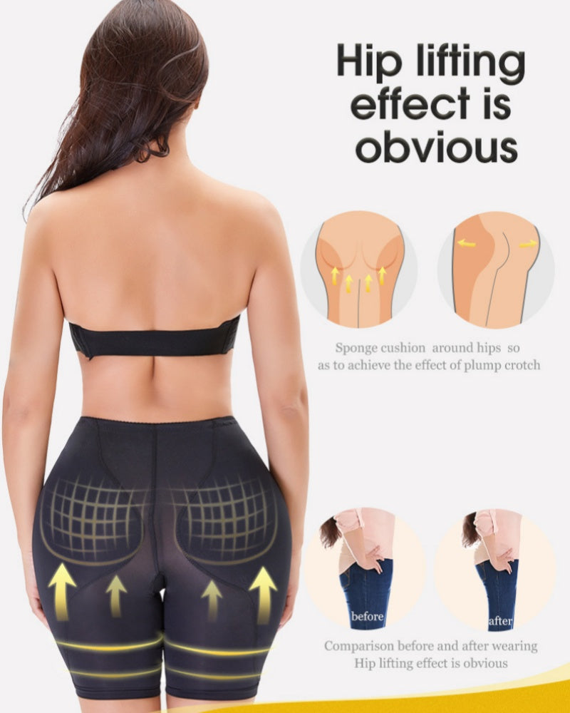 Mesh High Waisted Hip Lifting Shaping Shorts With Sponge Pad