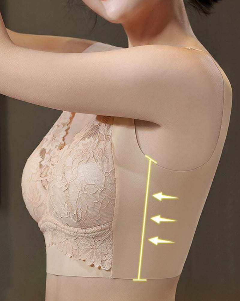 Widen Straps Lace Seamless Breathable Wire Free Vest Bra