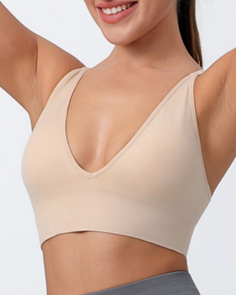 Deep V Triangle Cup Beautiful Back Bra With Adjustable Strap