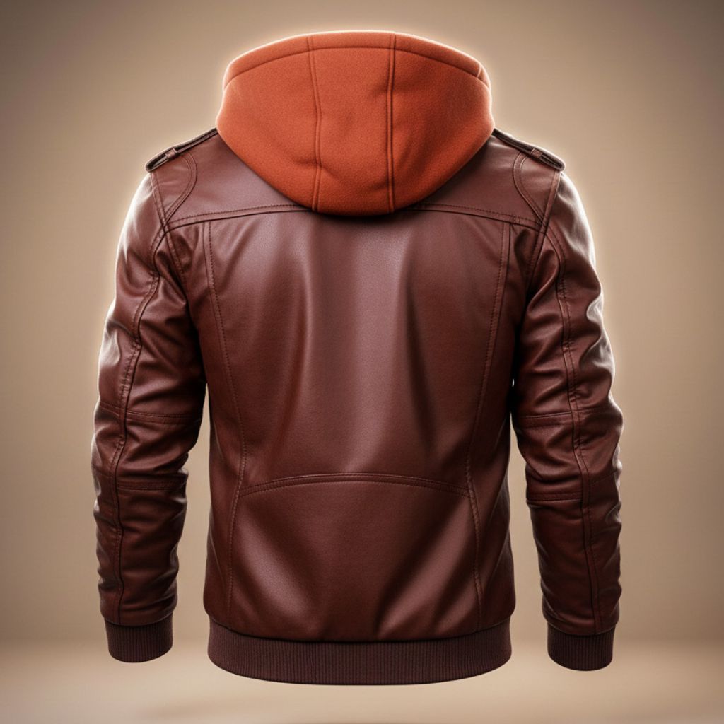 Robert Hooded Leather Jacket - By Qivii