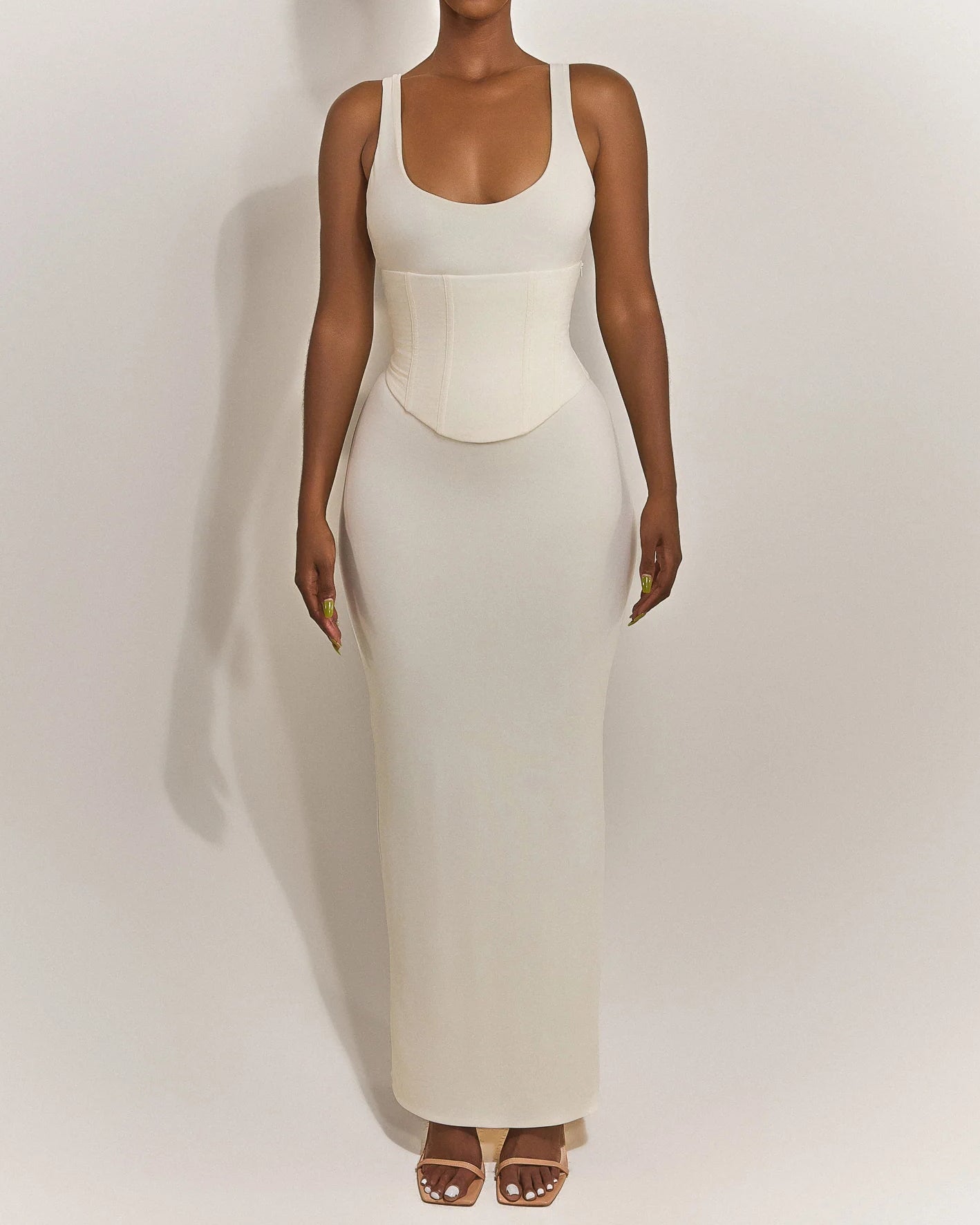 Hourglass Figure Body Shaper The Corset Maxi Dress Two-Piece Set - By Qivii