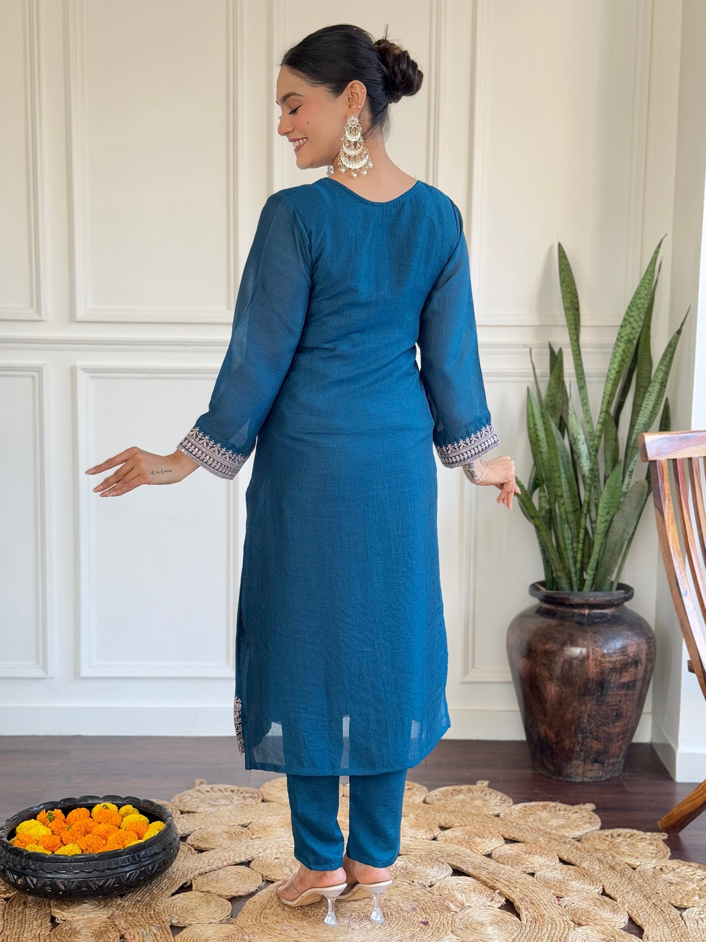 Pair with statement jewelry for a captivating look