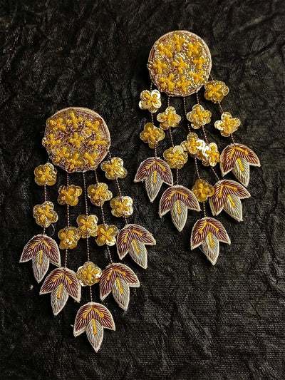 Advaita Yellow Handmade Earrings - Uboric