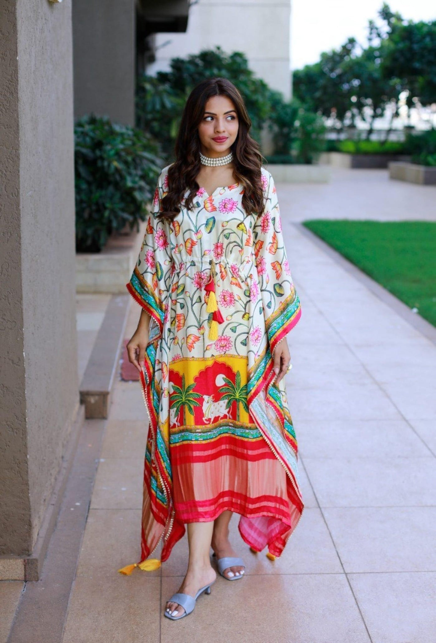Amazing all in one size Kaftan maxi dress Summer Kaftan Silk Dressing Gown - Uboric