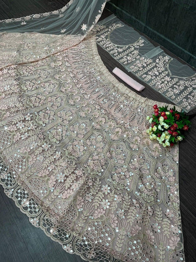 Attractive Indian Lehenga Choli Heavy Soft Net with Sequence Work -And Heavy Soft Net Dupatta for Women - Uboric