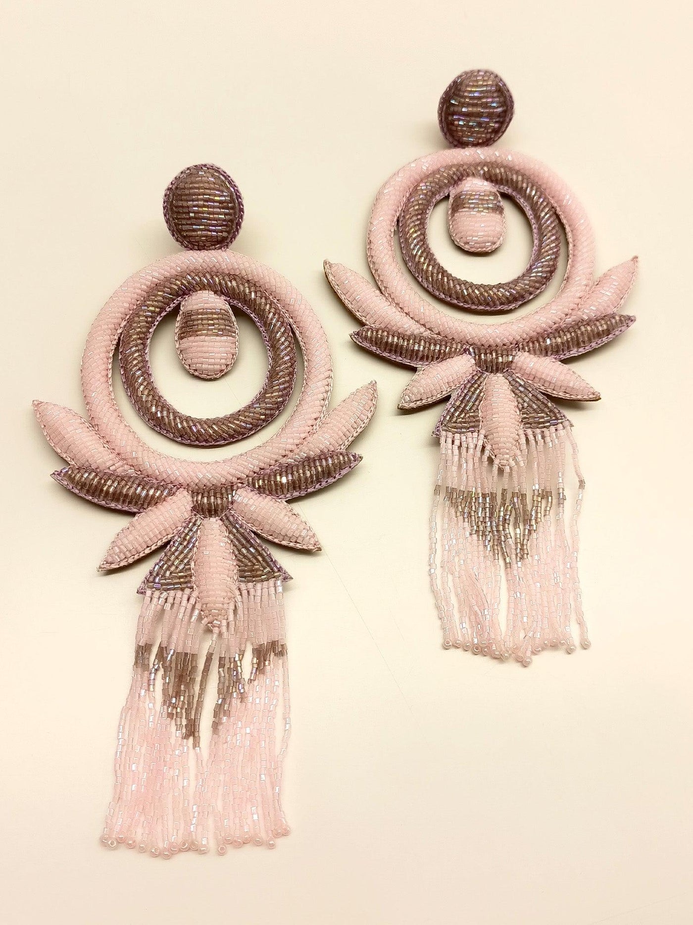 Badrah Baby Pink Handmade Earrings - Uboric