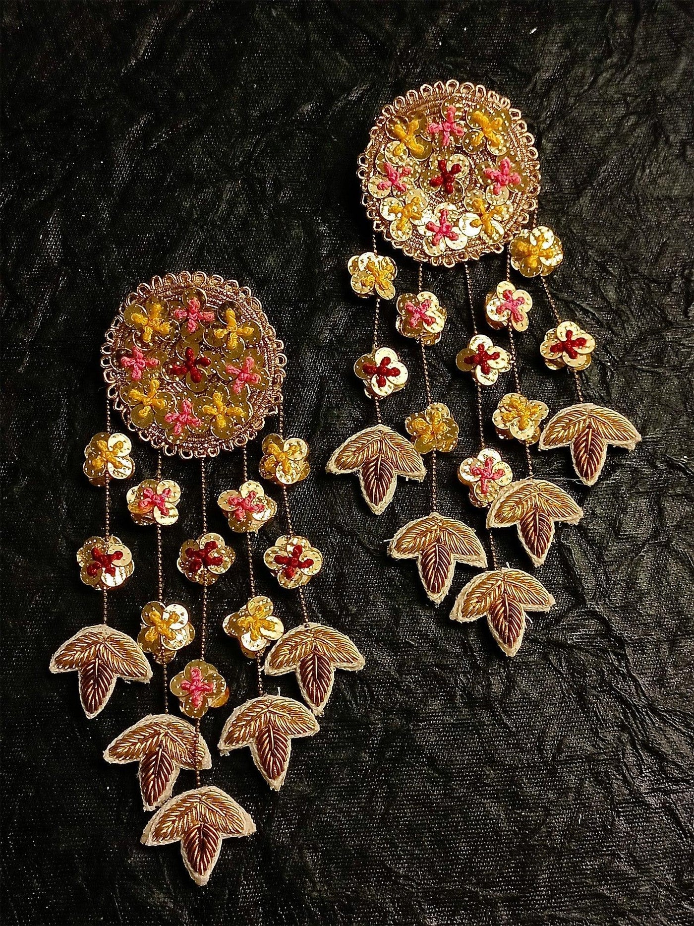 Bharni Antique Gold Handmade Earrings - Uboric