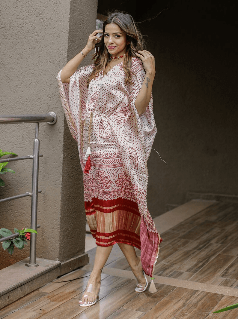 Designer Floral all in one size Kaftan dress for women - Uboric