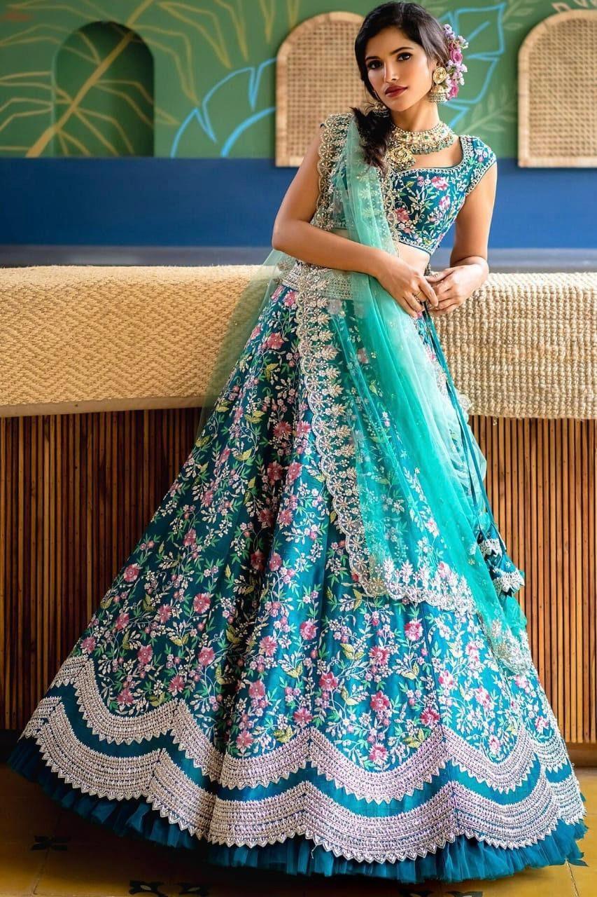 Designer lehenga choli for women party wear Bollywood lengha sari,Indian wedding wear Embrodiery custom stitched lehenga with dupatta,dress (Fully Stitched) - Uboric