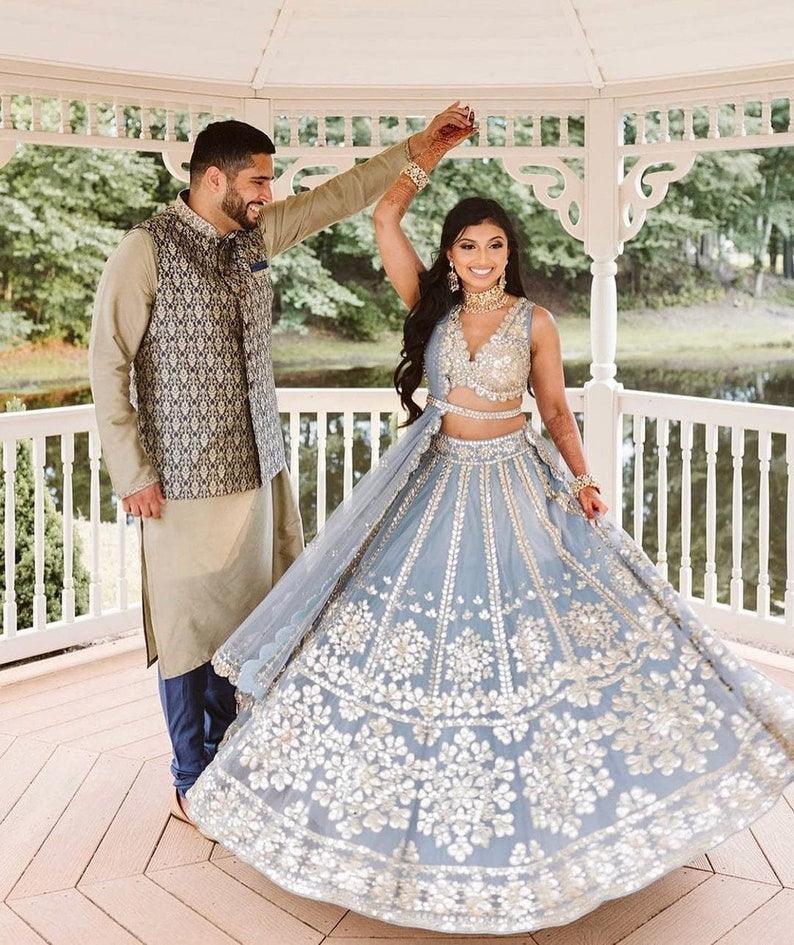 Designer lehenga choli for women party wear Bollywood lengha sari,Indian wedding wear embroidered custom stitched lehenga with dupatta (Fully Stitched) - Uboric