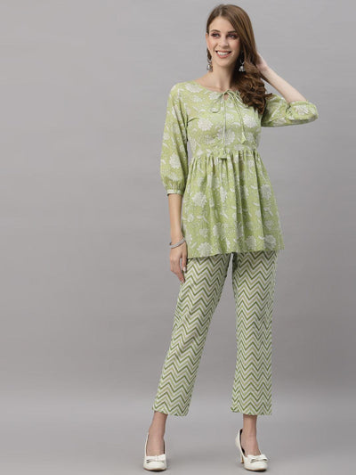 Diana Green Cotton Pyjama Set - Uboric