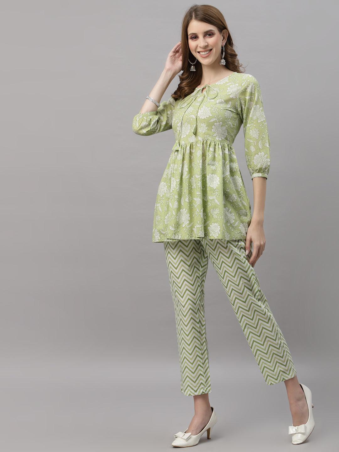 Diana Green Cotton Pyjama Set - Uboric