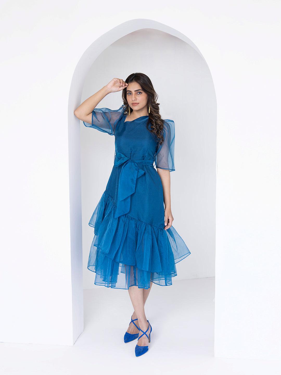 Midnight Blue Midi Dress - Uboric