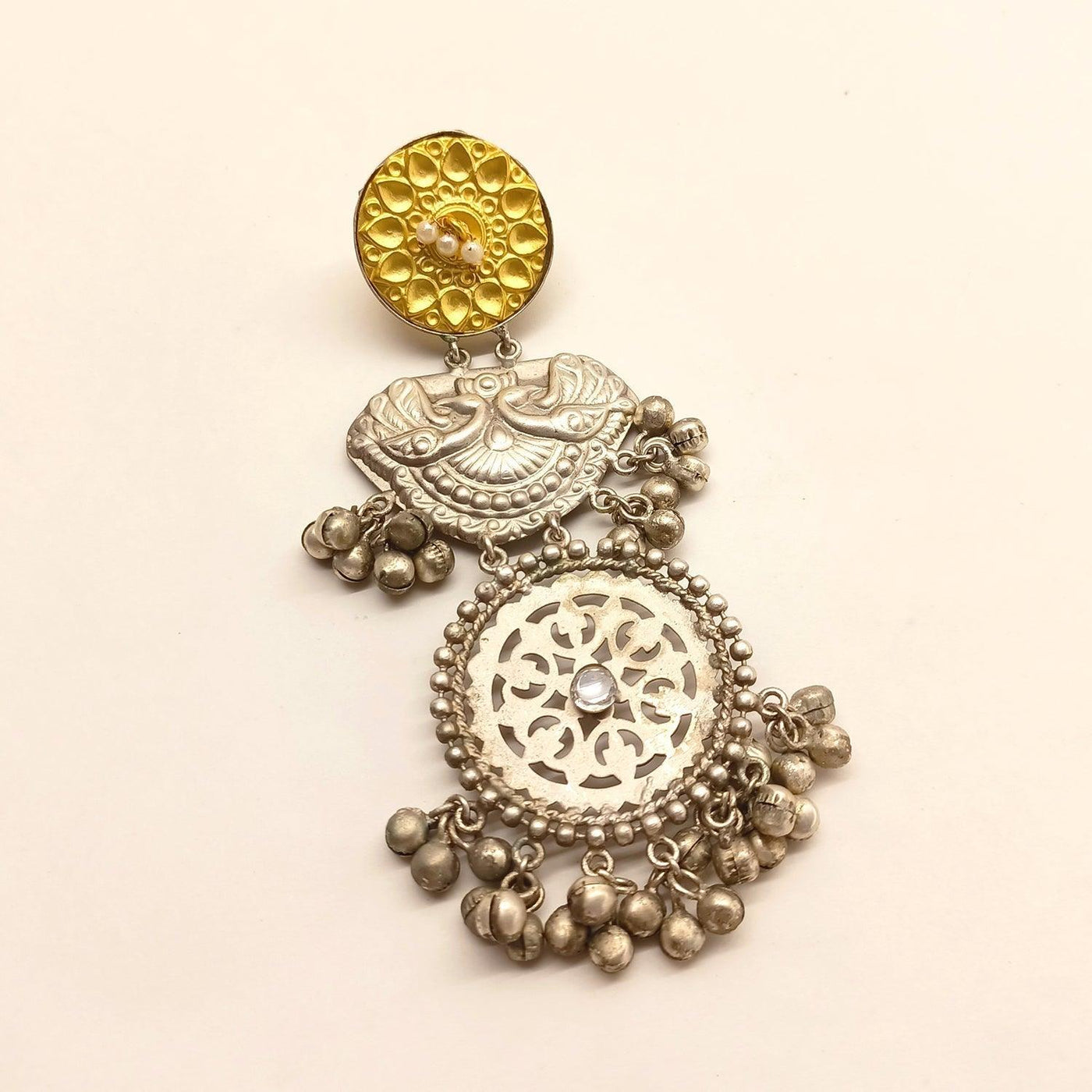 Parmila Silver Oxidized Coin Earrings - Uboric