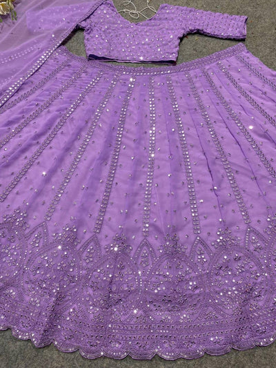 Purple lehenga choli Embroidered Attractive Party Wear Silk Lehenga choli bollywood lehenga exclusive lehenga Designer lehenga Choli - Uboric