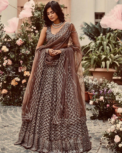 Sabyasachi Designer Lehenga Choli Sequins Work with dupatta Wedding Lehenga Choli Party Wear Lehenga Choli for girls indian - Uboric