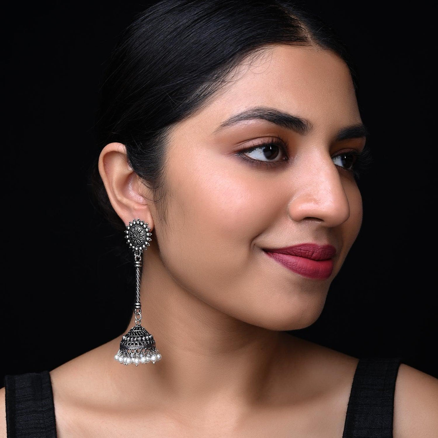Savita Pearl Hanging Jhumki Earring - Uboric