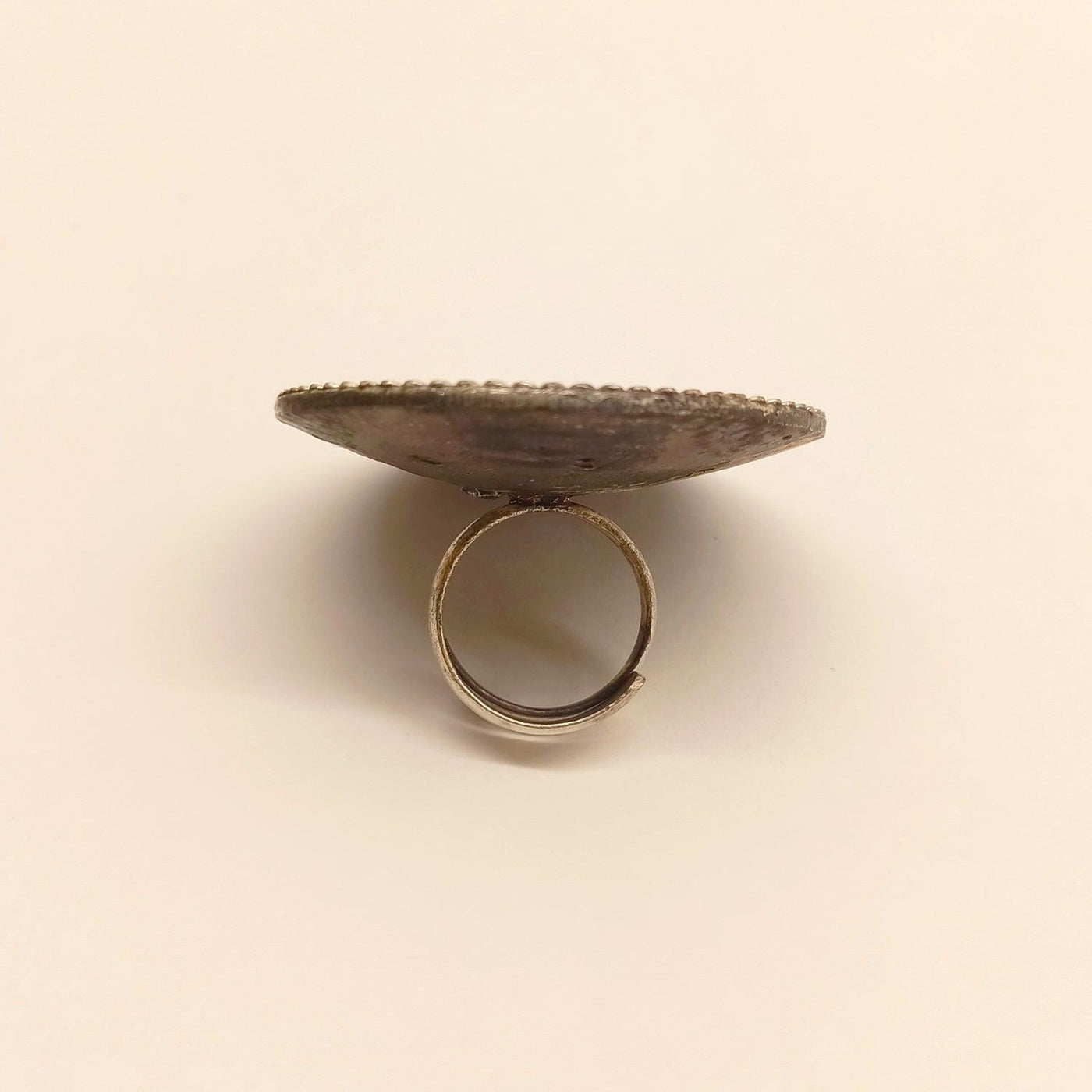Sehej Oxidised Silver Finger Ring - Uboric