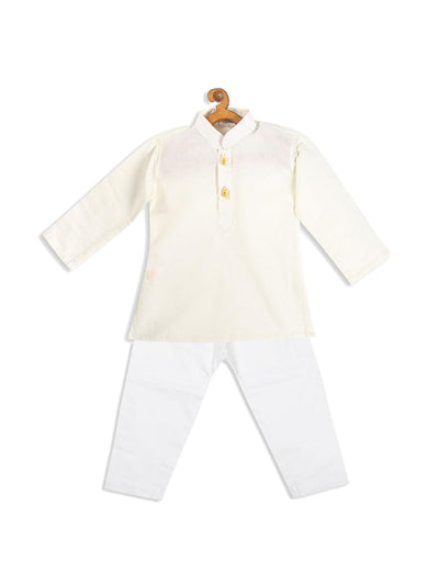 VASTRAMAY SISHU Boy's Cream-Colored Kurta with Pyjama Set - Uboric